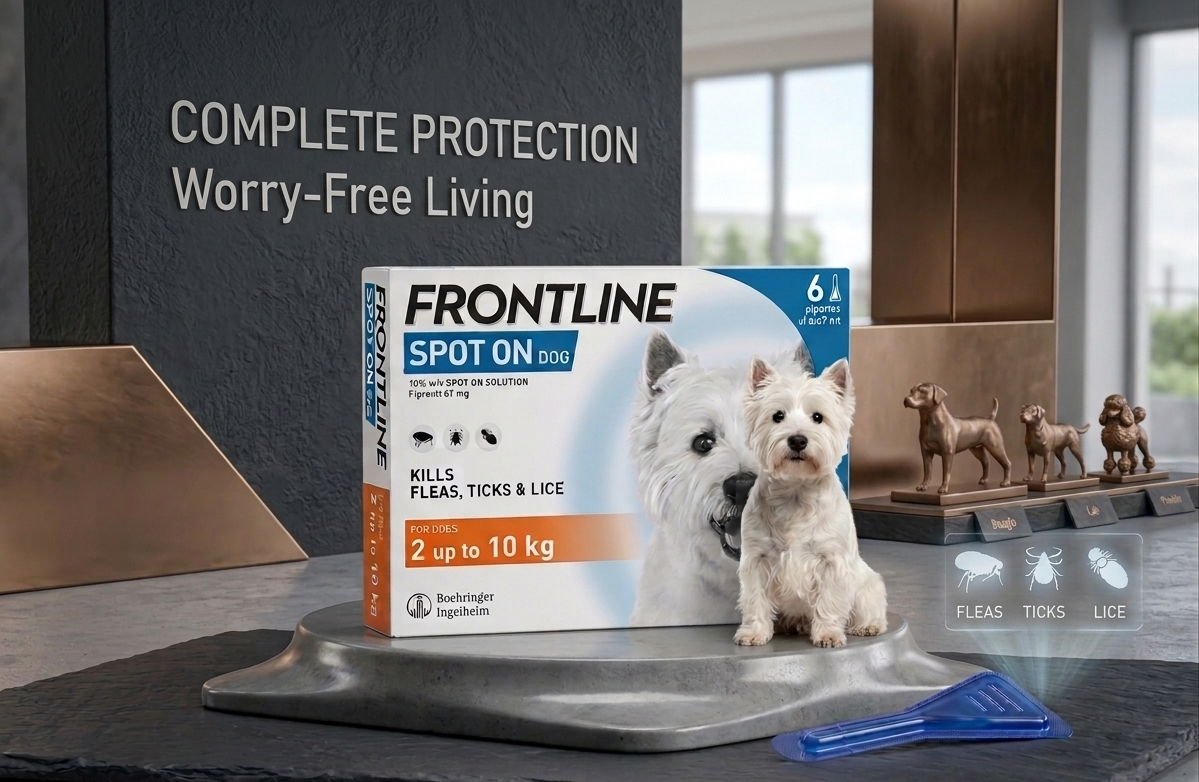 FRONTLINE Spot On Flea & Tick Treatment for Small Dog (2-10kg) 6 Pipettes