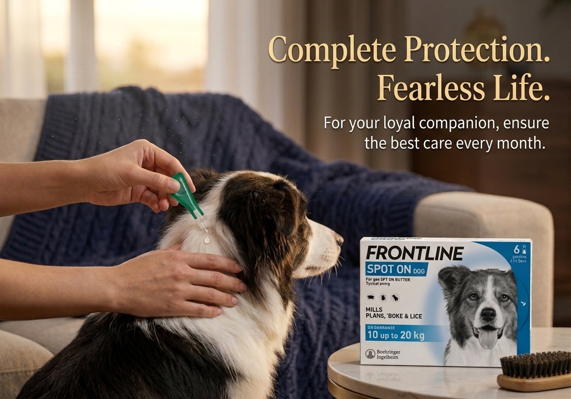FRONTLINE Spot On Flea & Tick Treatment for Medium Dog (10-20kg) 6 Pipettes