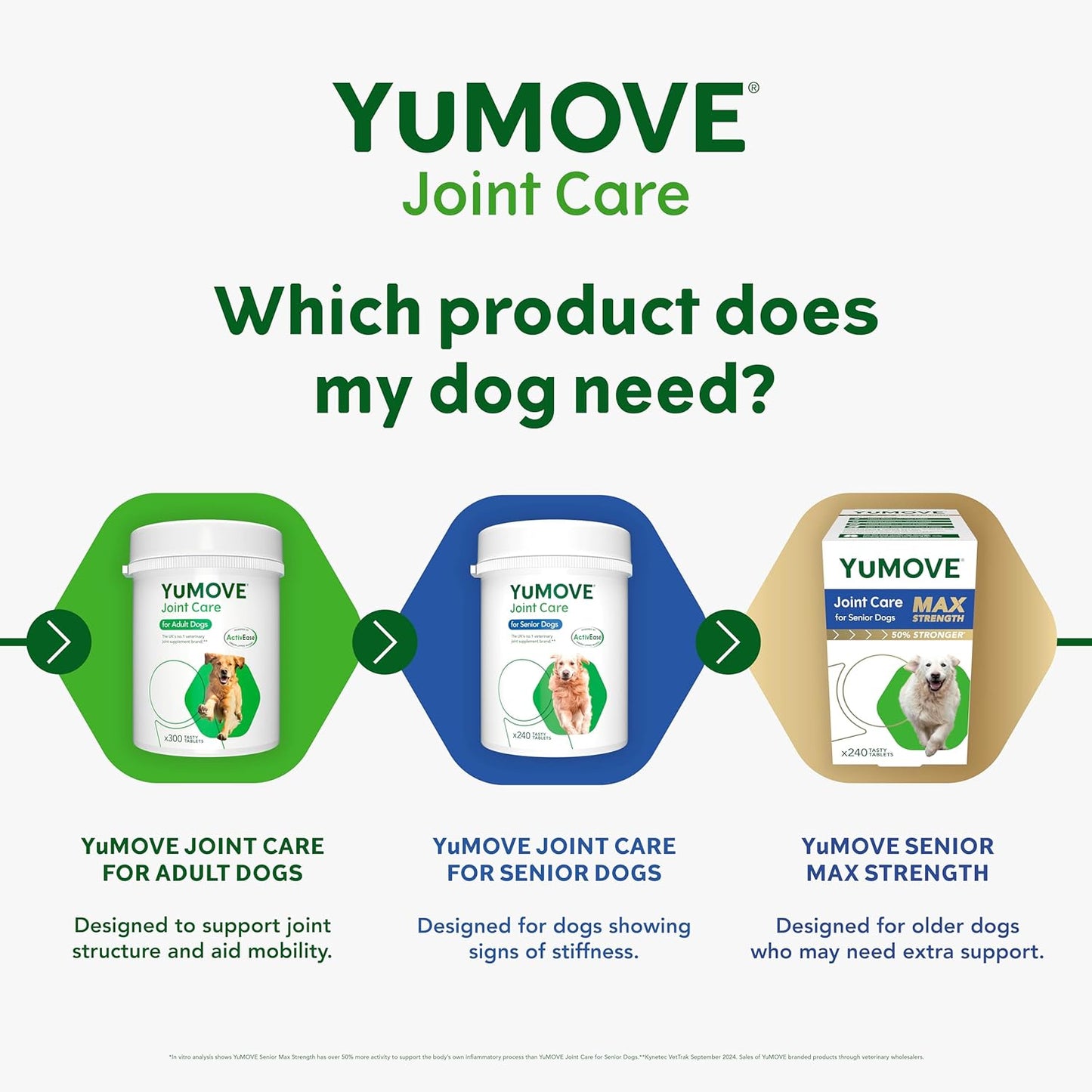 YuMOVE Joint Supplement for Dogs, Essential Dog Hip and Joint Aid, for Stiff Adult Dogs with Glucosamine, Chondroitin & Green Lipped Mussel, Aged 6 to 8 Years, 300 Tablets