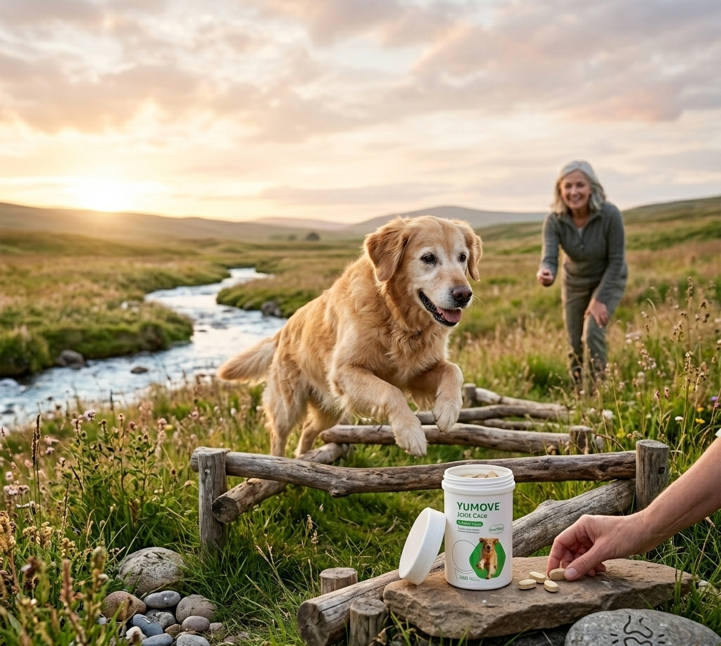 YuMOVE Joint Supplement for Dogs, Essential Dog Hip and Joint Aid, for Stiff Adult Dogs with Glucosamine, Chondroitin & Green Lipped Mussel, Aged 6 to 8 Years, 300 Tablets