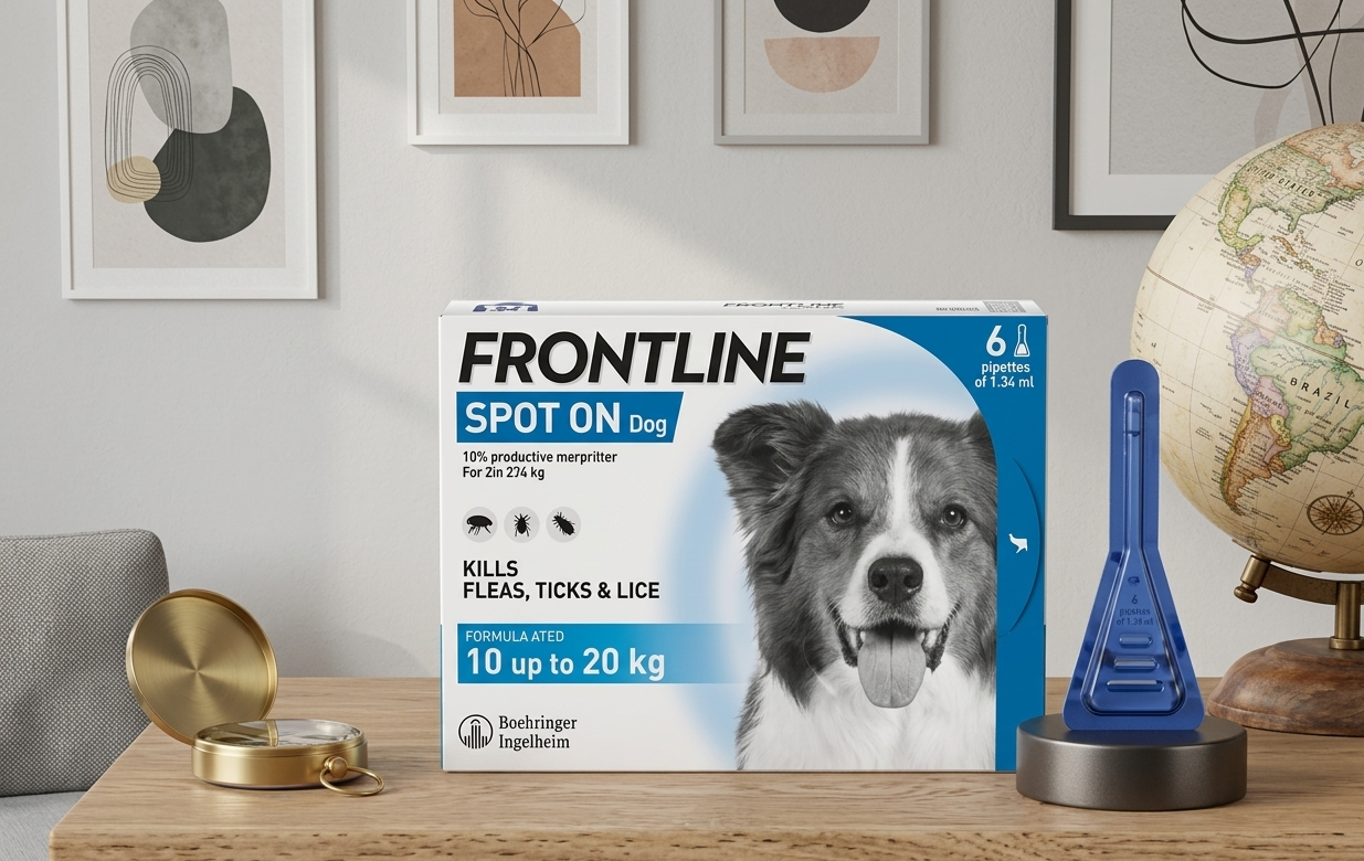 FRONTLINE Spot On Flea & Tick Treatment for Medium Dog (10-20kg) 6 Pipettes