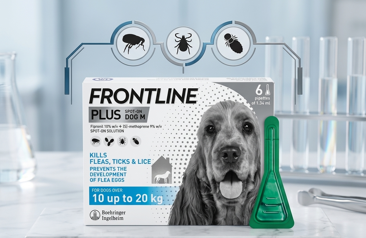 FRONTLINE Plus Flea & Tick Treatment for Medium Dogs - 6 Pipettes